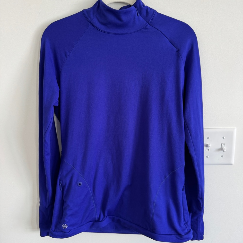 Athleta Superluxe Funnel Half Zip Pullover Sweatshirt Womens Medium
Blue/purple